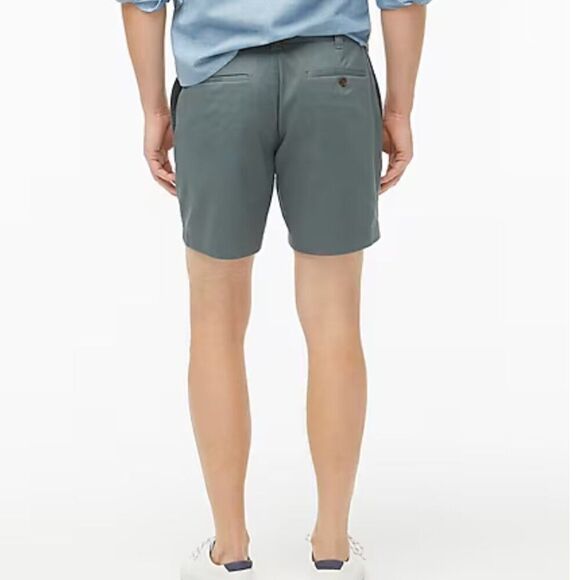 J. Crew Factory 7" flex chino shorts in Dark Eucalyptus size 36 NWOT- Flaw - Picture 5 of 14